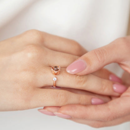 Personalized Tulip Photo Projection Ring