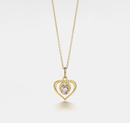 Personalized Studded Heart Photo Necklace