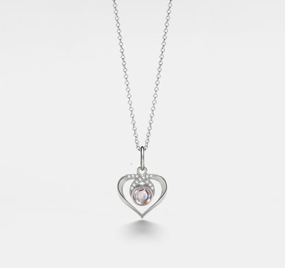 Personalized Studded Heart Photo Necklace