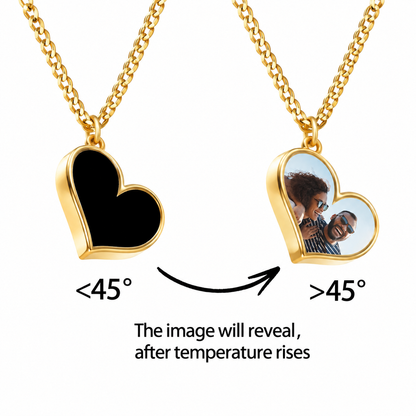 Slant Heart - Heat Activated Photo Necklace